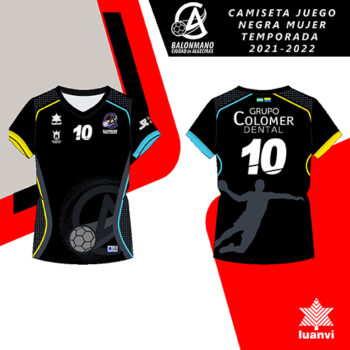 CAMISETA JUEGO NEGRA MUJER BM. CIUDAD DE ALGECIRAS 2021-2022