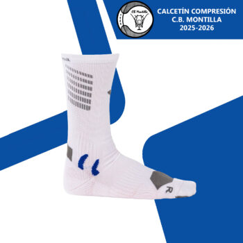 CALCETÍN MEDIO COMPRESIÓN BLANCO MONTILLA BALONCESTO 25-26