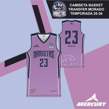 CAMISETA BASKET TRANSFER MORADO CLUB DEPORTIVO MARISTAS TEMPORADA 25-26