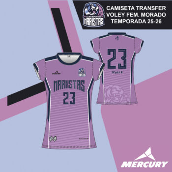 CAMISETA TRANSFER VOLEY FEM. MORADO CLUB DEPORTIVO MARISTAS TEMPORADA 25-26