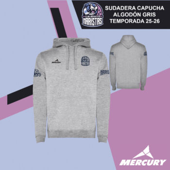 SUDADERA CAPUCHA ALGODÓN GRIS CLUB DEPORTIVO MARISTAS TEMPORADA 25-26